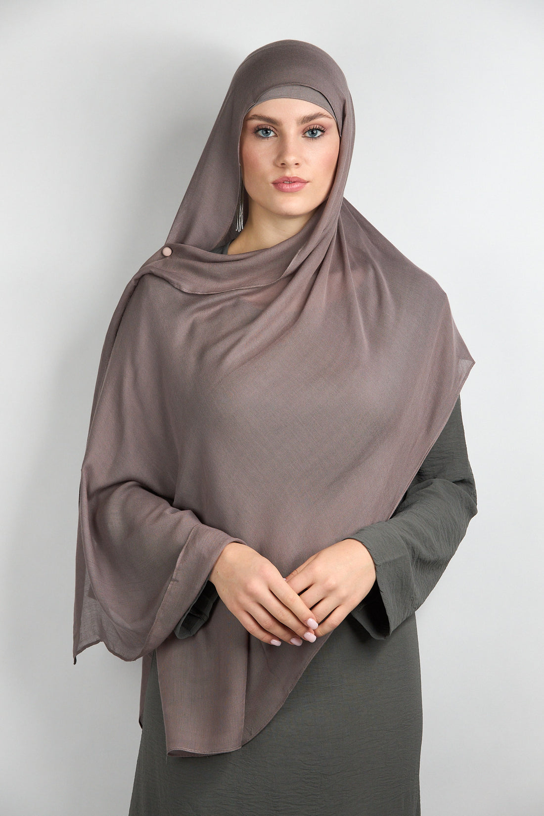 Light Modal Hijab With Matching Undercap Dark Gray 