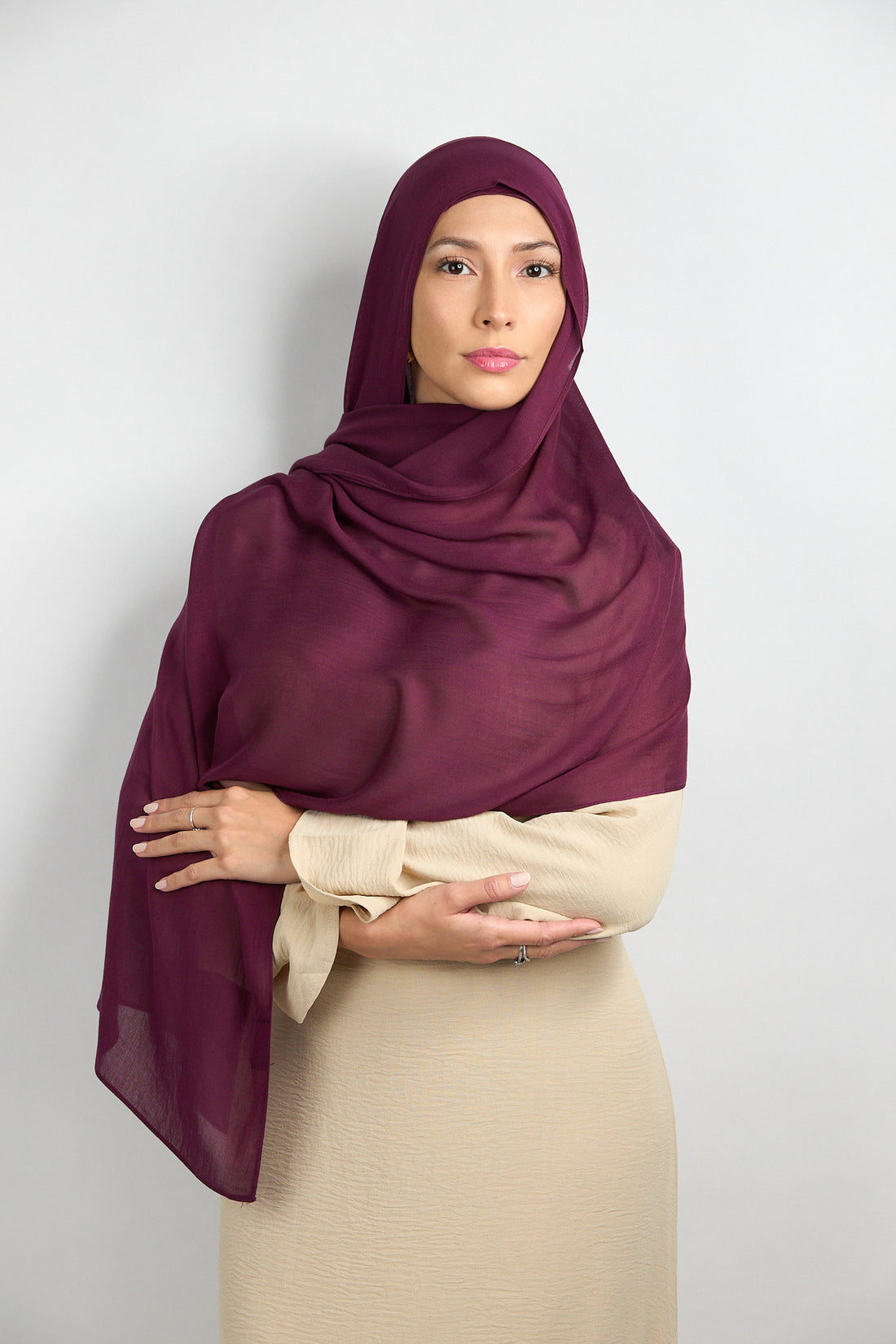 Modal Hijab With Matching Undercap Eggplant 