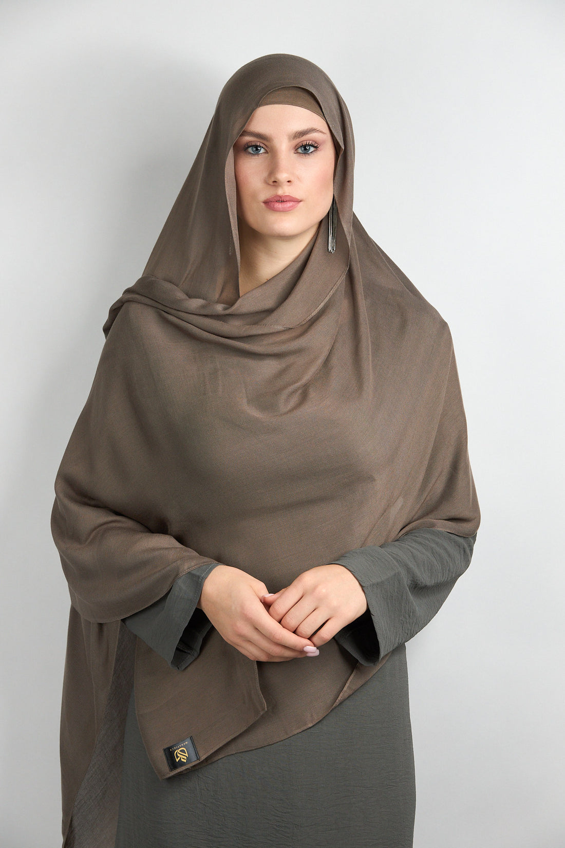 Modal Hijab With Matching Undercap Tan Brown 