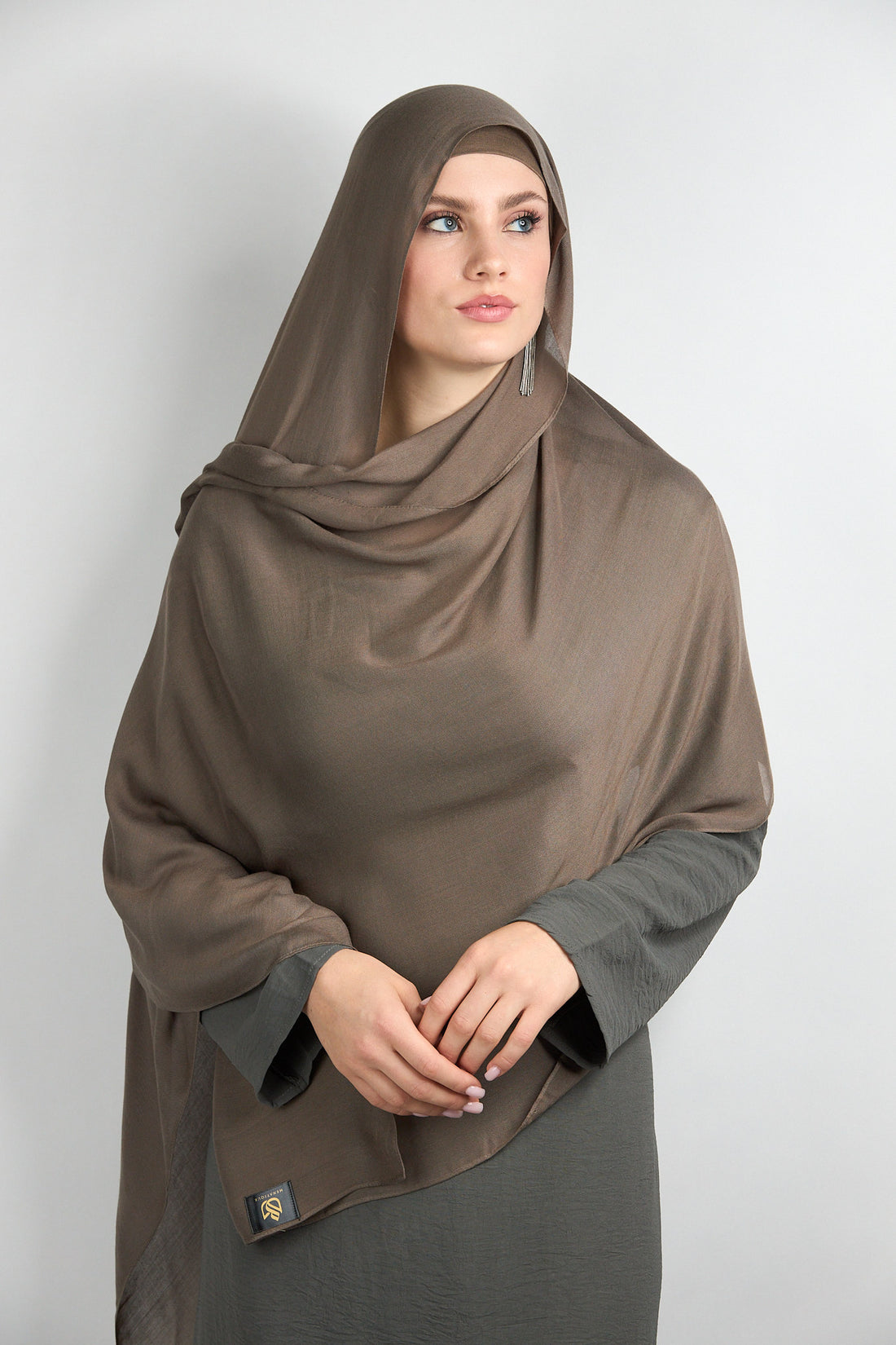 Modal Hijab With Matching Undercap Tan Brown 