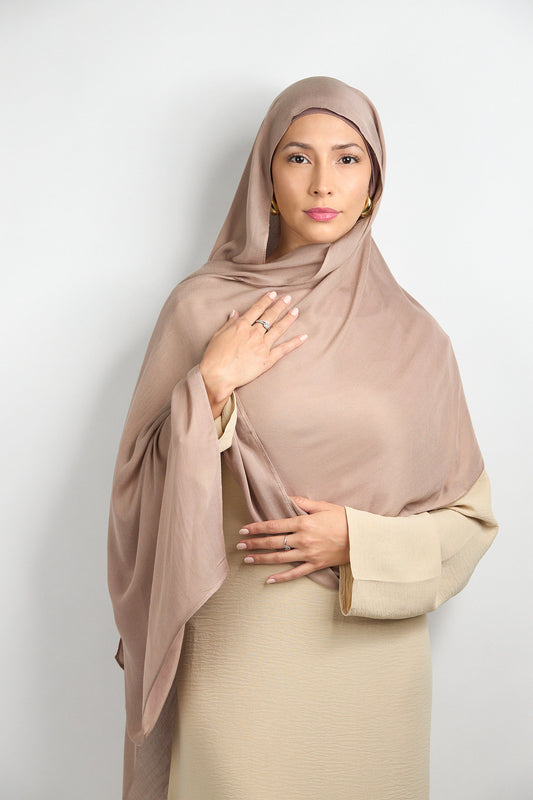 Modal Hijab with Matching Undercap Taupe