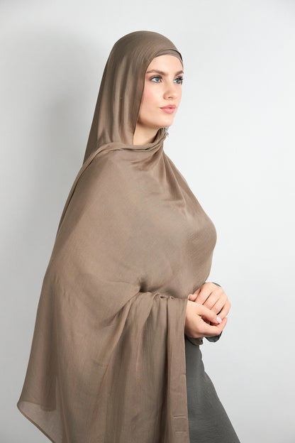 Modal Hijab with Matching Undercap Brown Chocolate