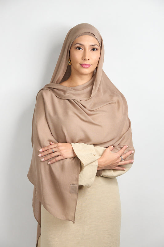 Modal Hijab with Matching Undercap Light Taupe