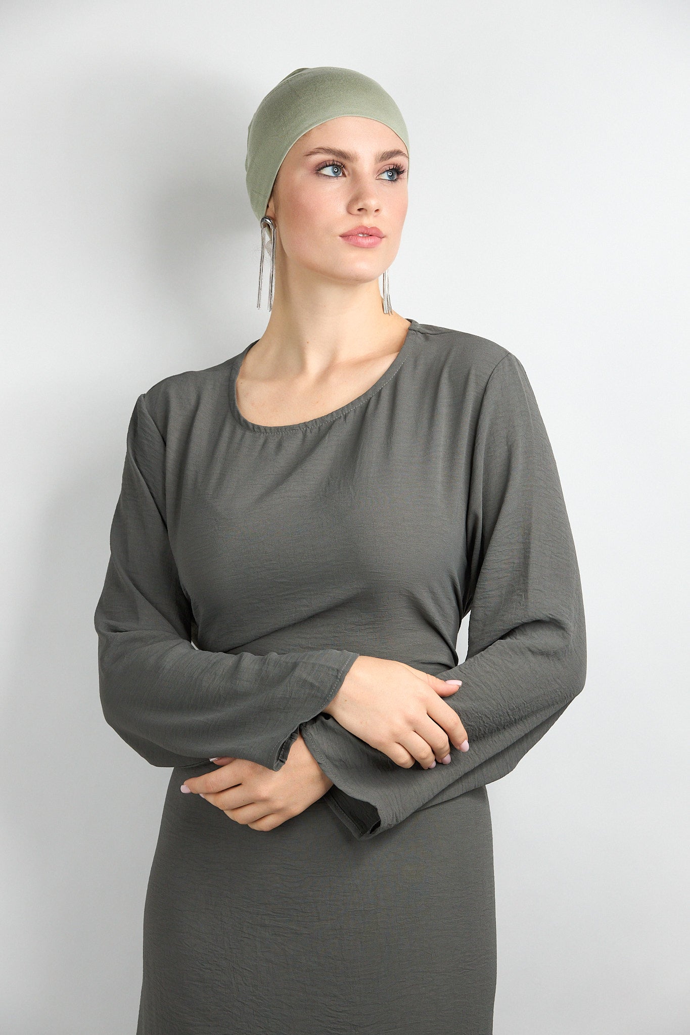 grey dress matching hijab Collection 2 : Matching Dress Sets zeynadcollection.com