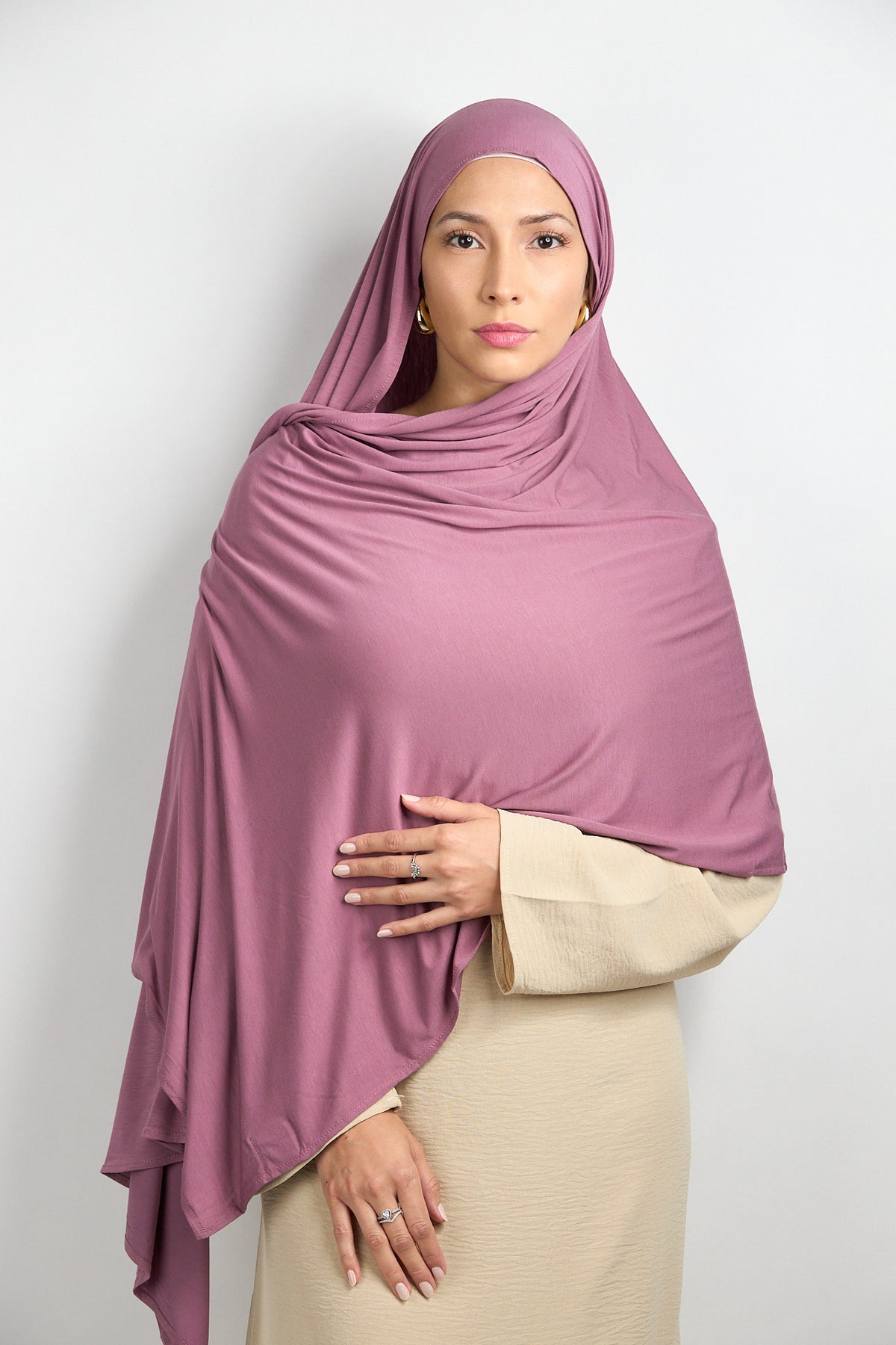 Bamboo Jersey Hijab Plum Purple 