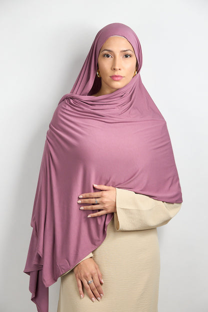 Bamboo Jersey Hijab Plum Purple 