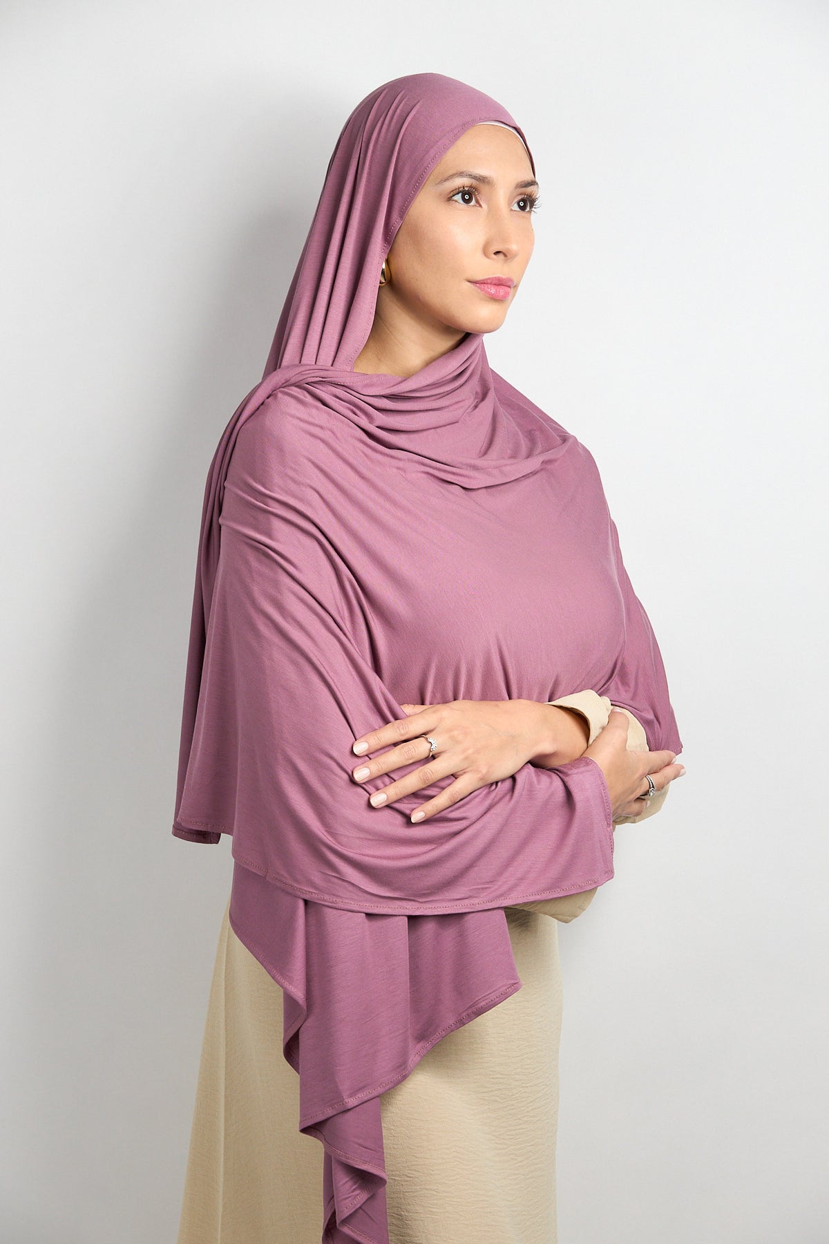 Bamboo Jersey Hijab Plum Purple 