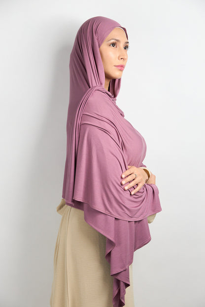 Bamboo Jersey Hijab Plum Purple 
