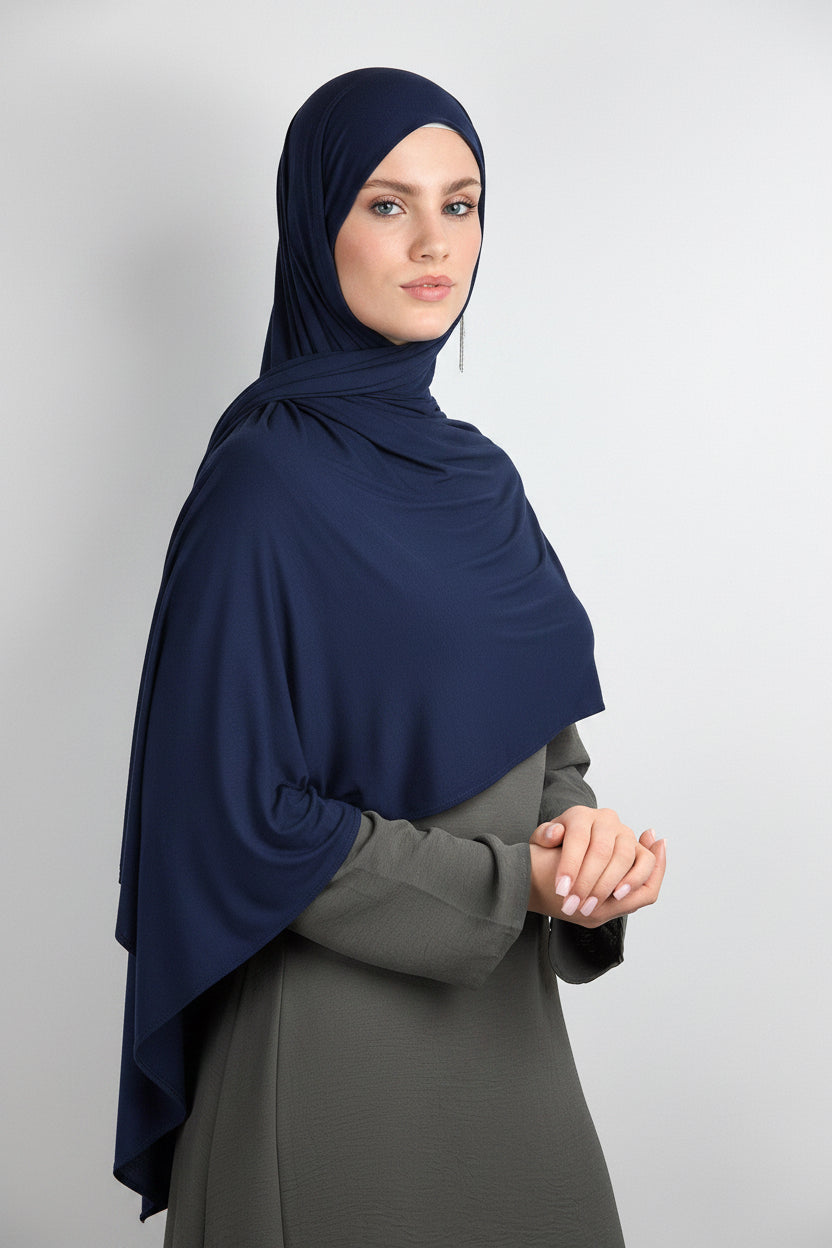 Bamboo Jersey Hijab White 