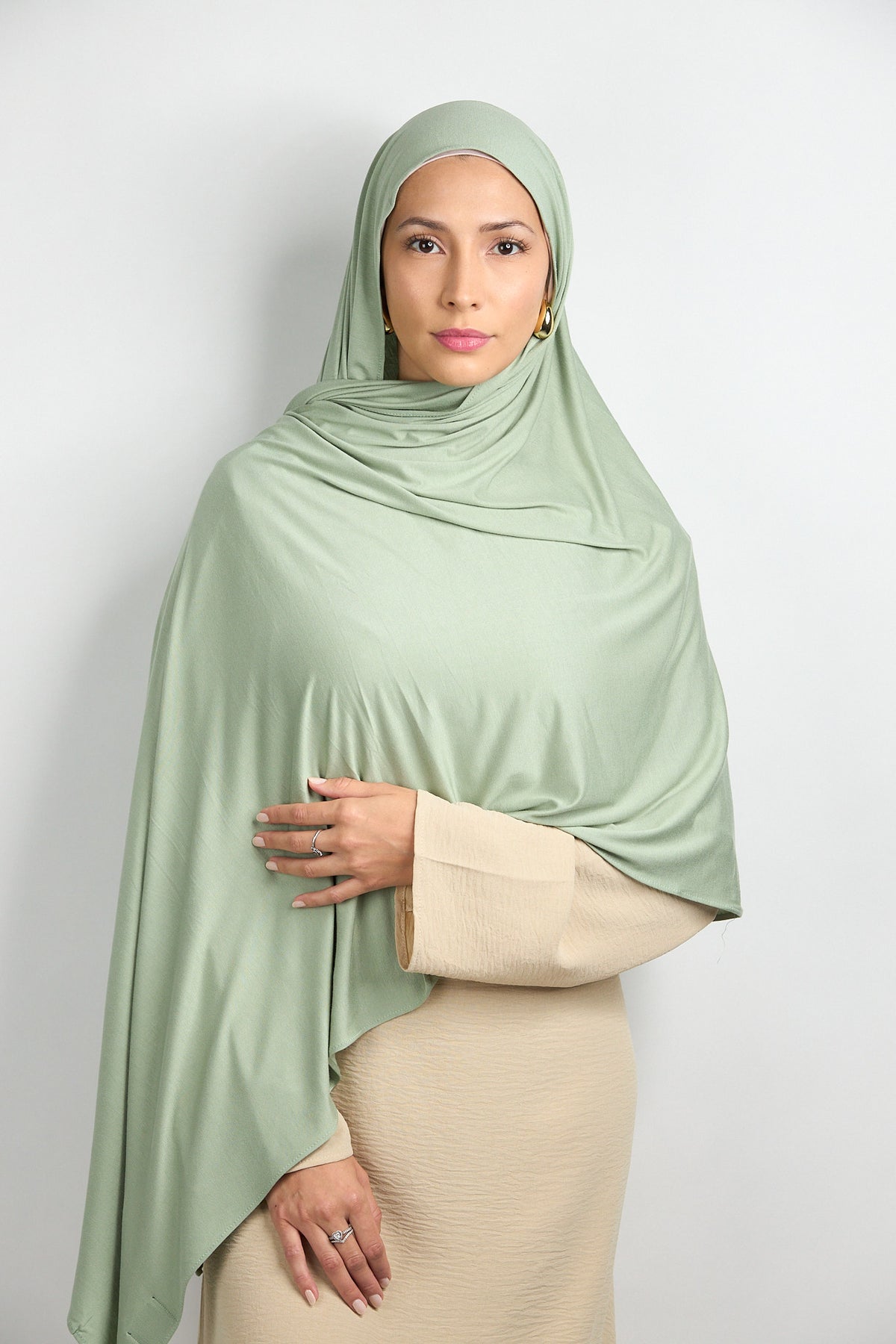 Bamboo Jersey Hijab Light Green Pistachio 