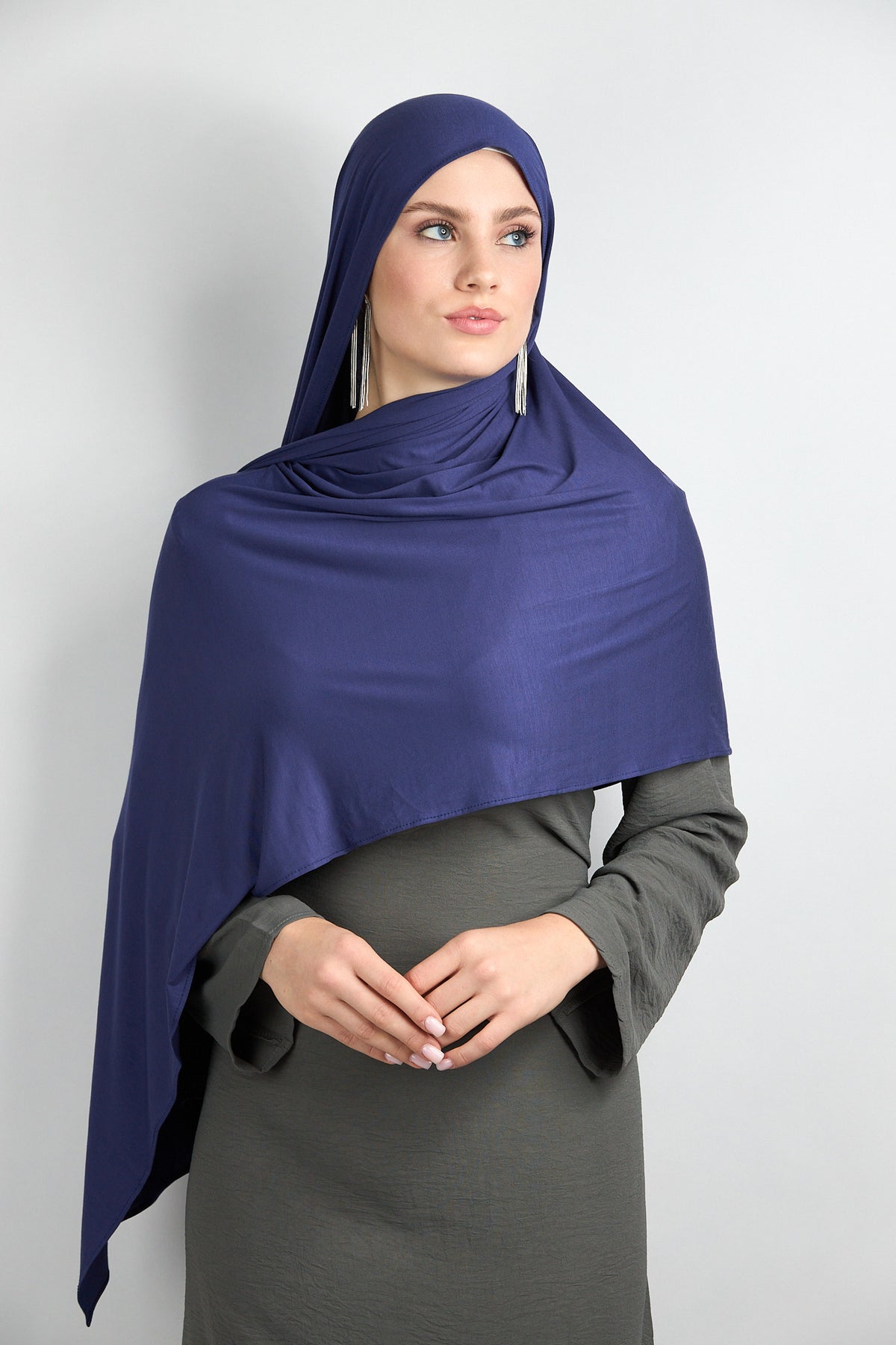 Bamboo Jersey Hijab Periwinkle Blue 