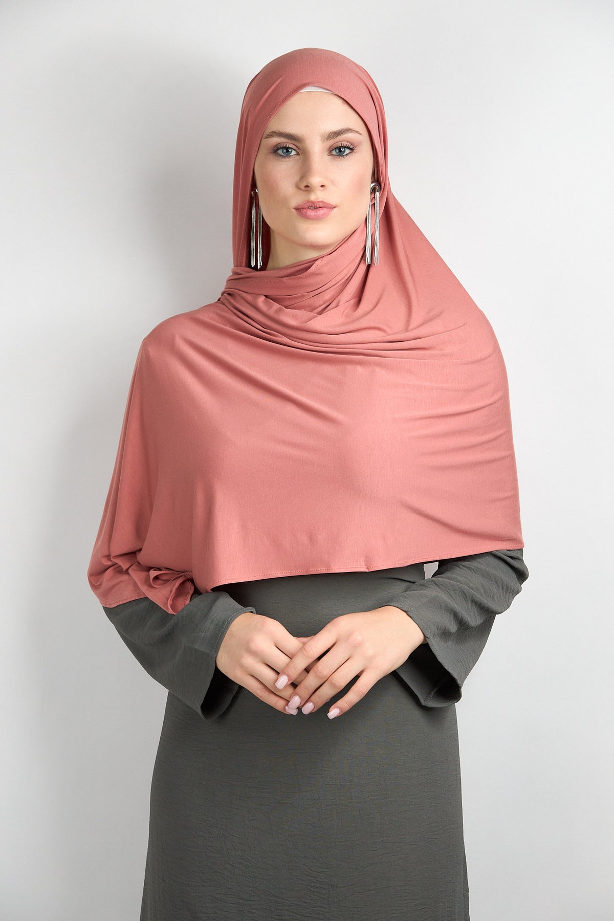 Bamboo Jersey Hijab Coral Pink 