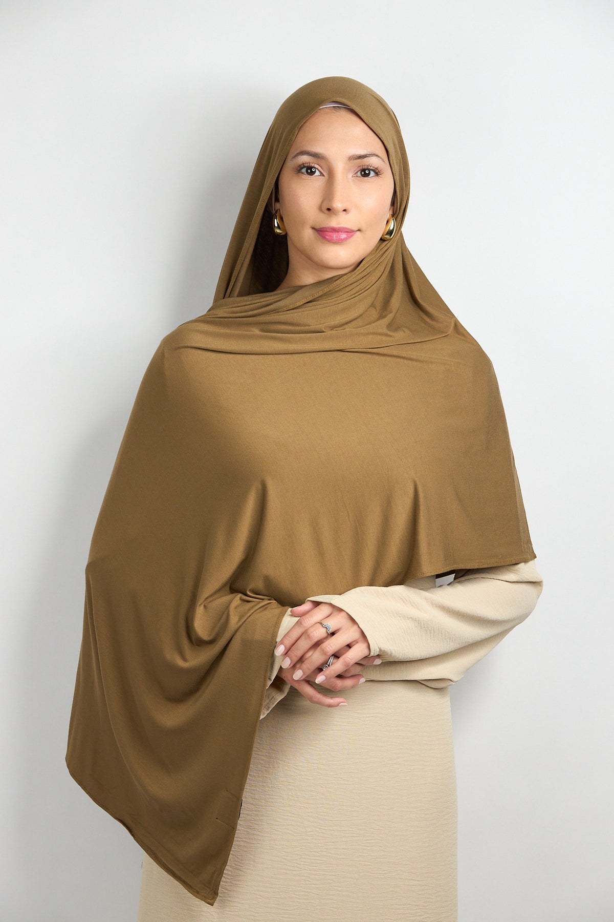 Bamboo Jersey Hijab Khaki 
