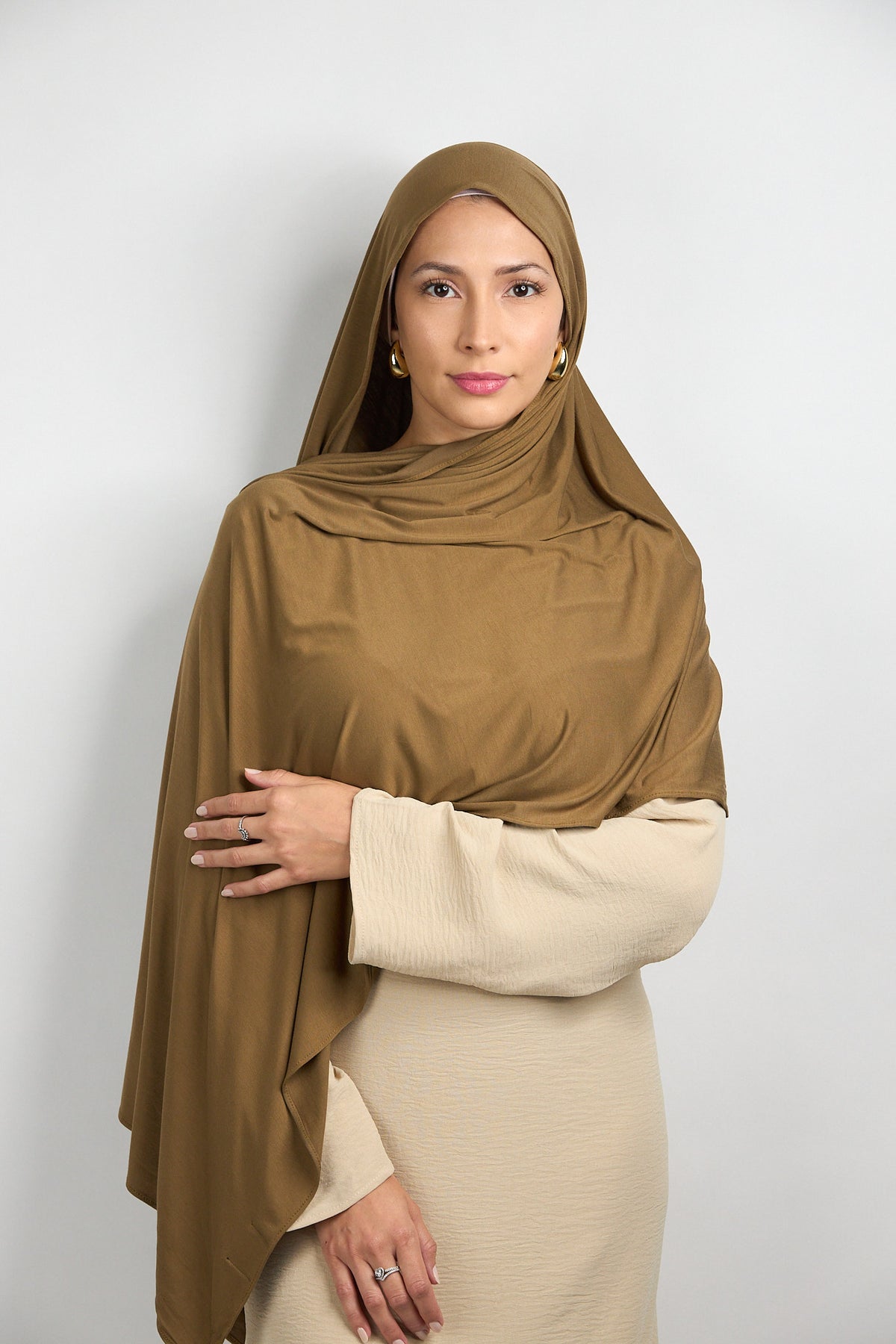 Bamboo Jersey Hijab Khaki 