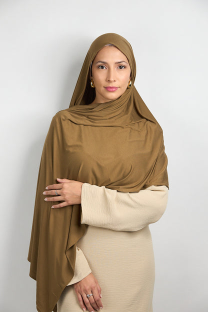 Bamboo Jersey Hijab Khaki 