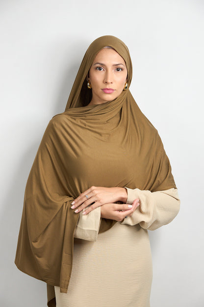 Bamboo Jersey Hijab Khaki 
