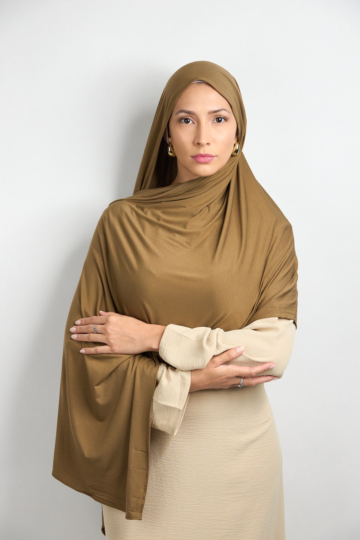 Bamboo Jersey Hijab Khaki 
