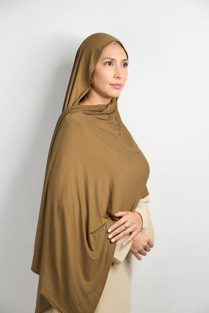 Bamboo Jersey Hijab Khaki 