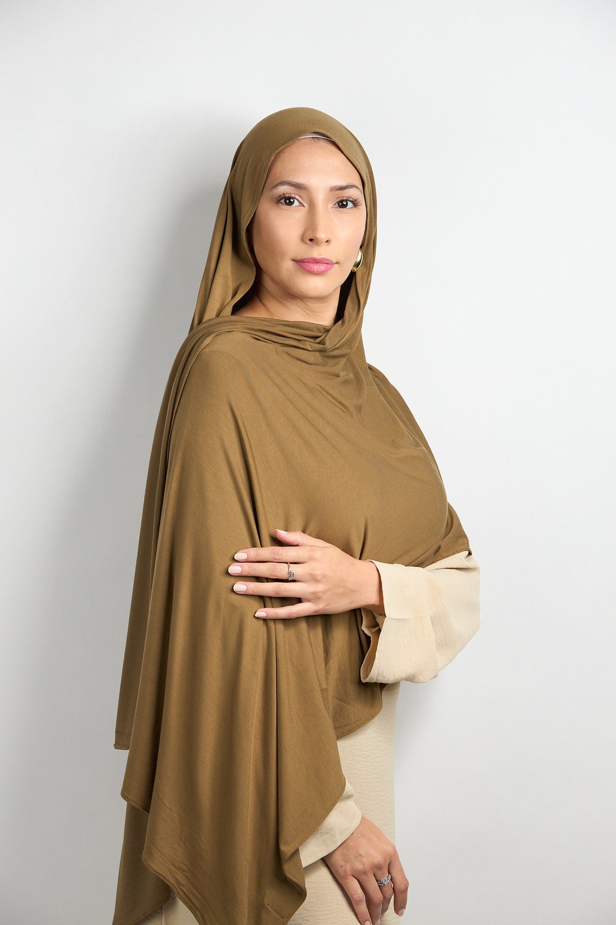 Bamboo Jersey Hijab Khaki 