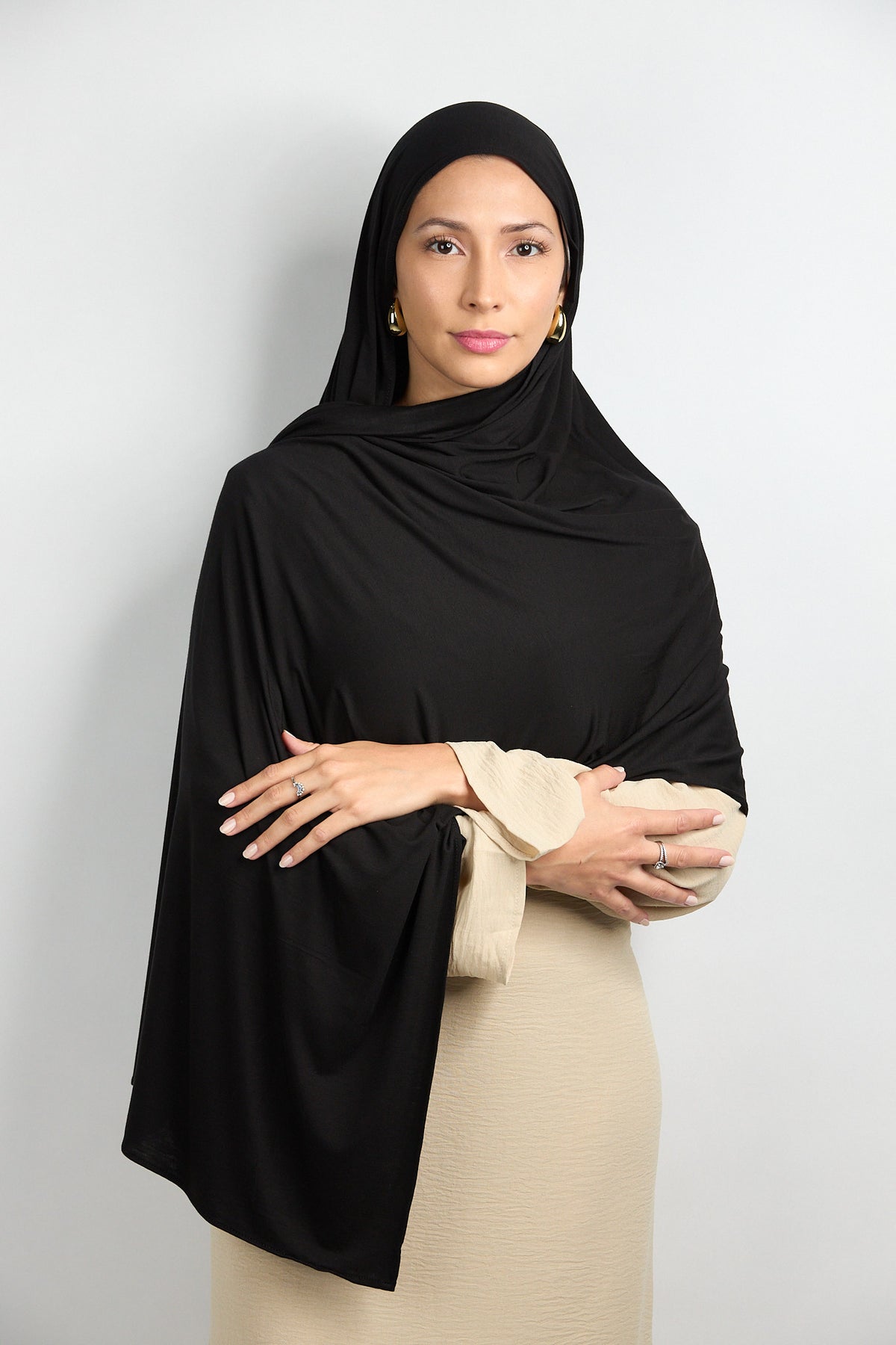 Bamboo Jersey Hijab Black 