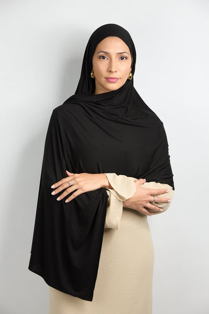 Bamboo Jersey Hijab Black 