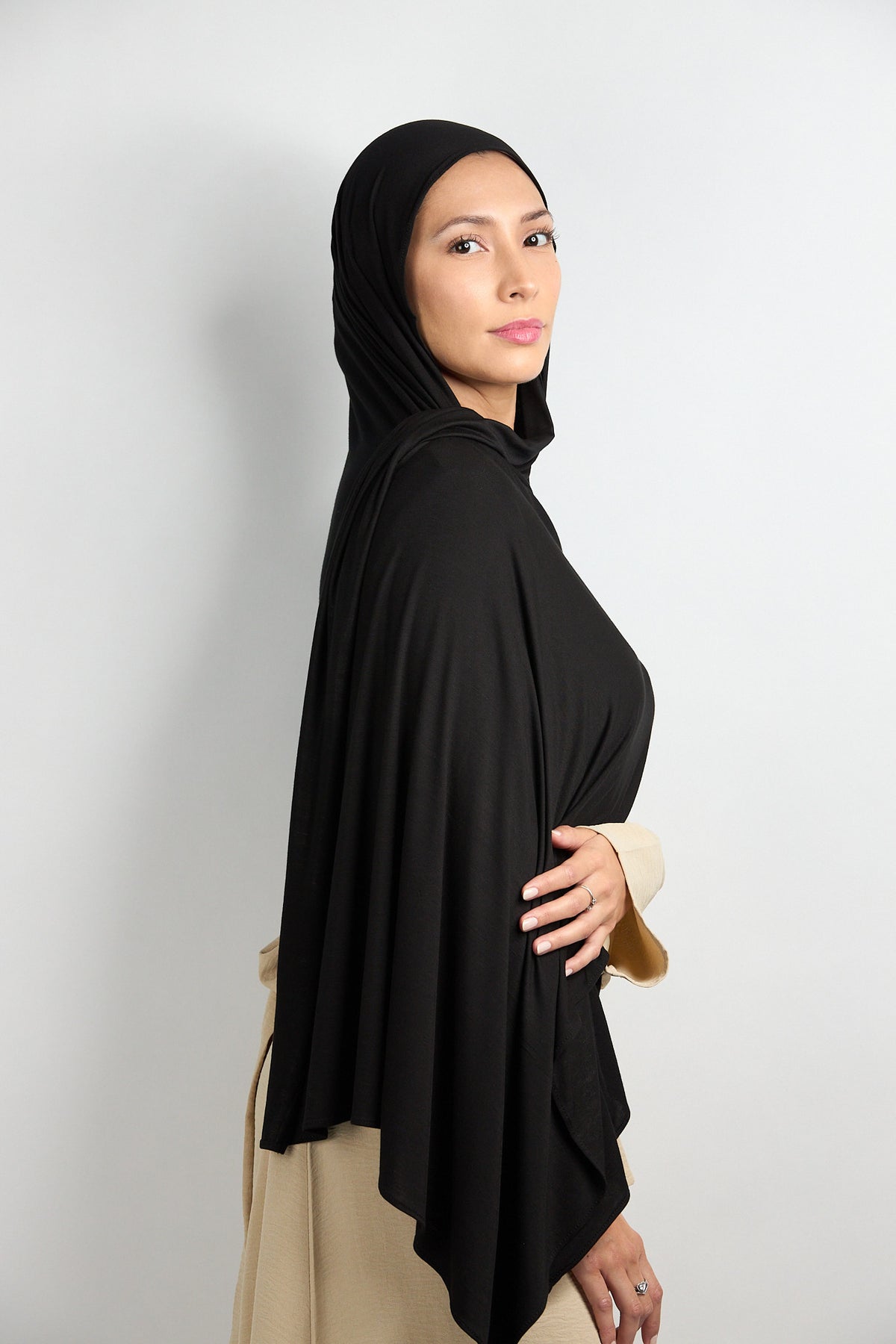Bamboo Jersey Hijab Black 