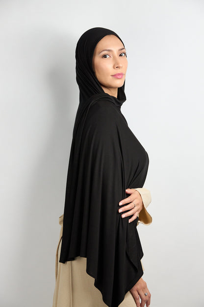 Bamboo Jersey Hijab Black 