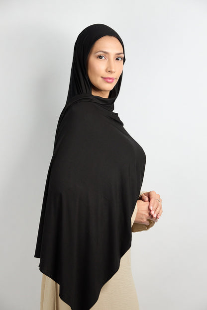 Bamboo Jersey Hijab Black 