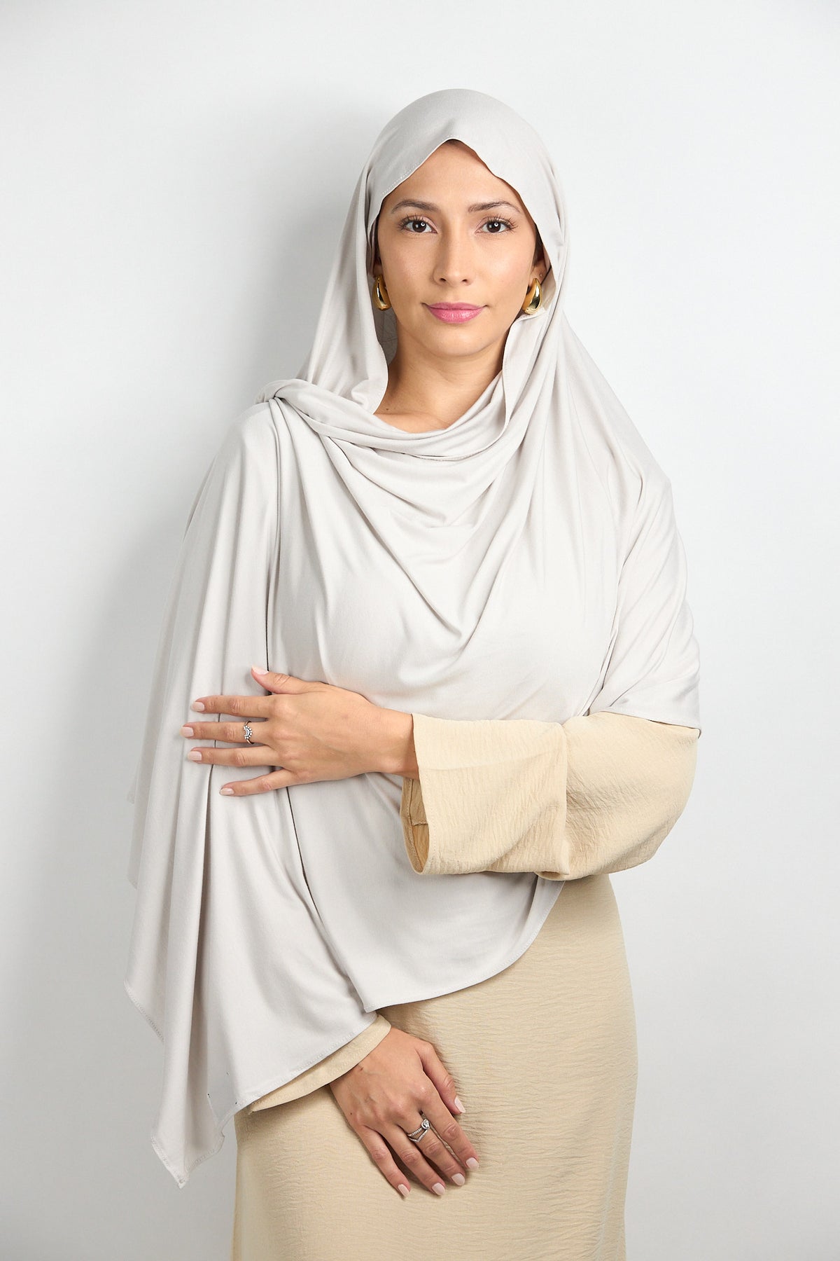 Bamboo Jersey Hijab Light Gray 
