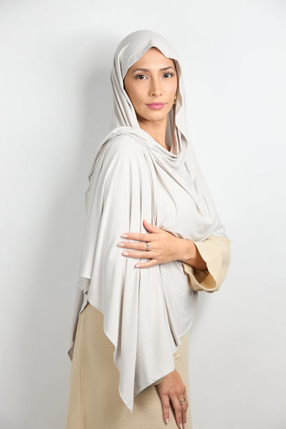 Bamboo Jersey Hijab Light Gray 