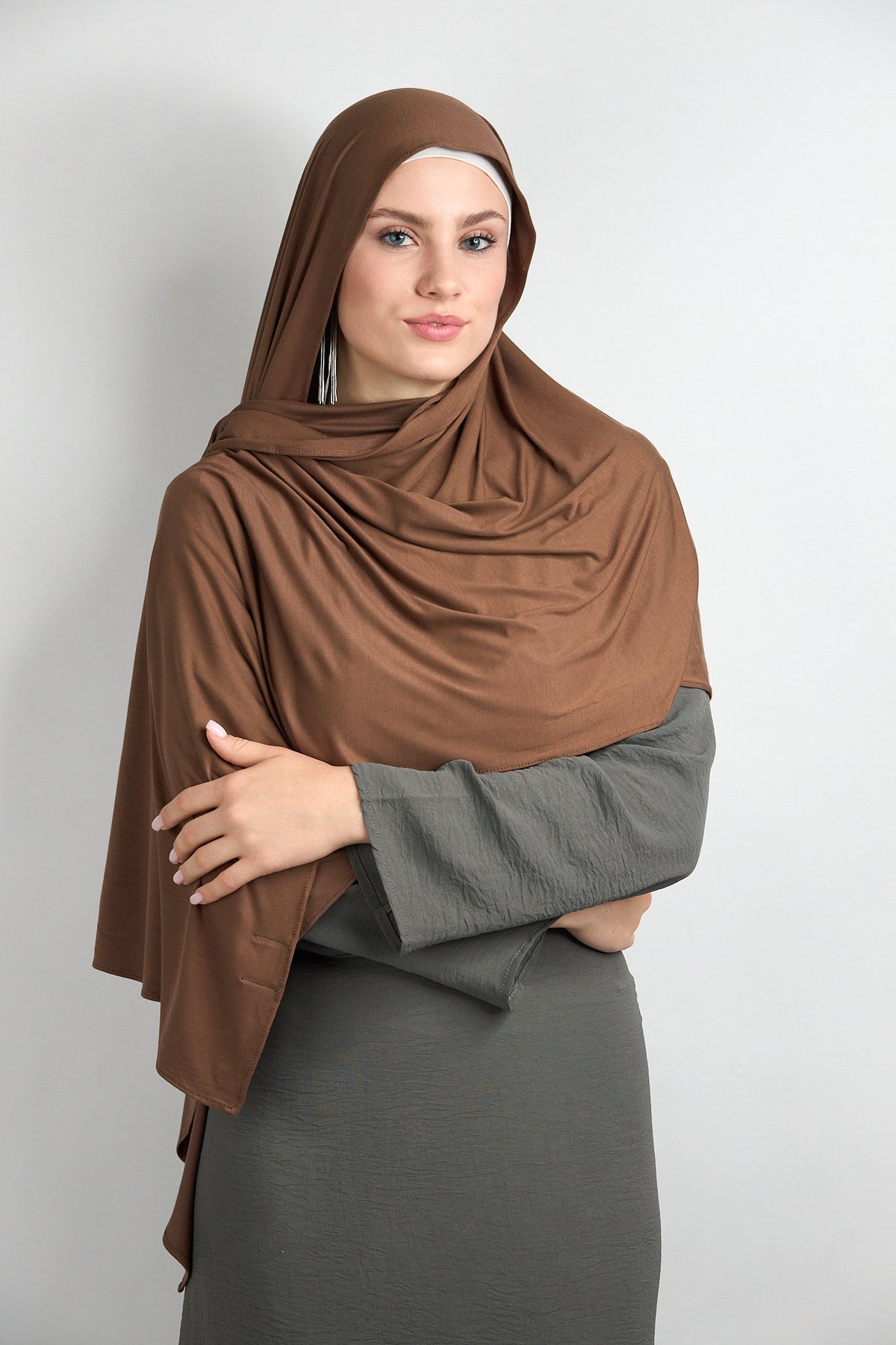 Bamboo Jersey Hijab Brown 