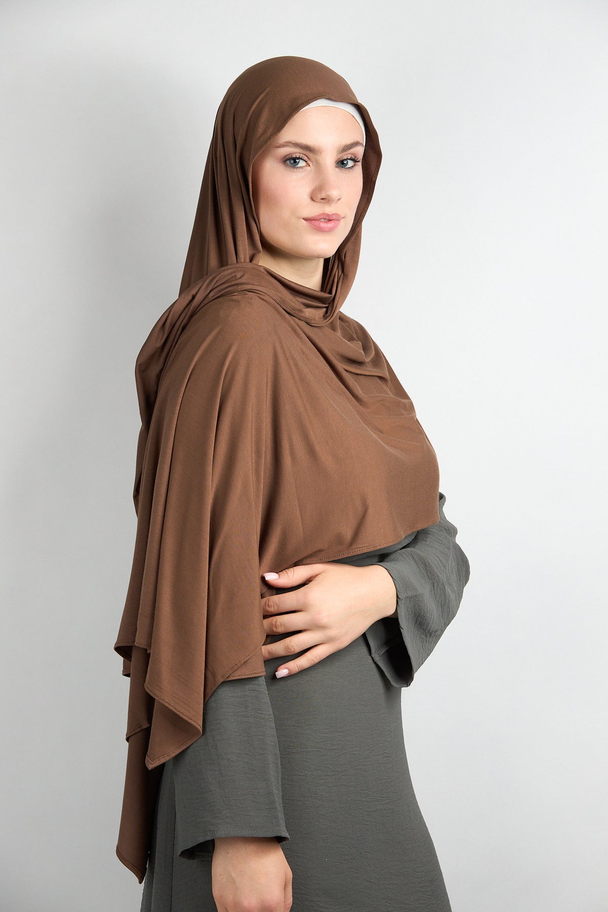 Bamboo Jersey Hijab Brown 