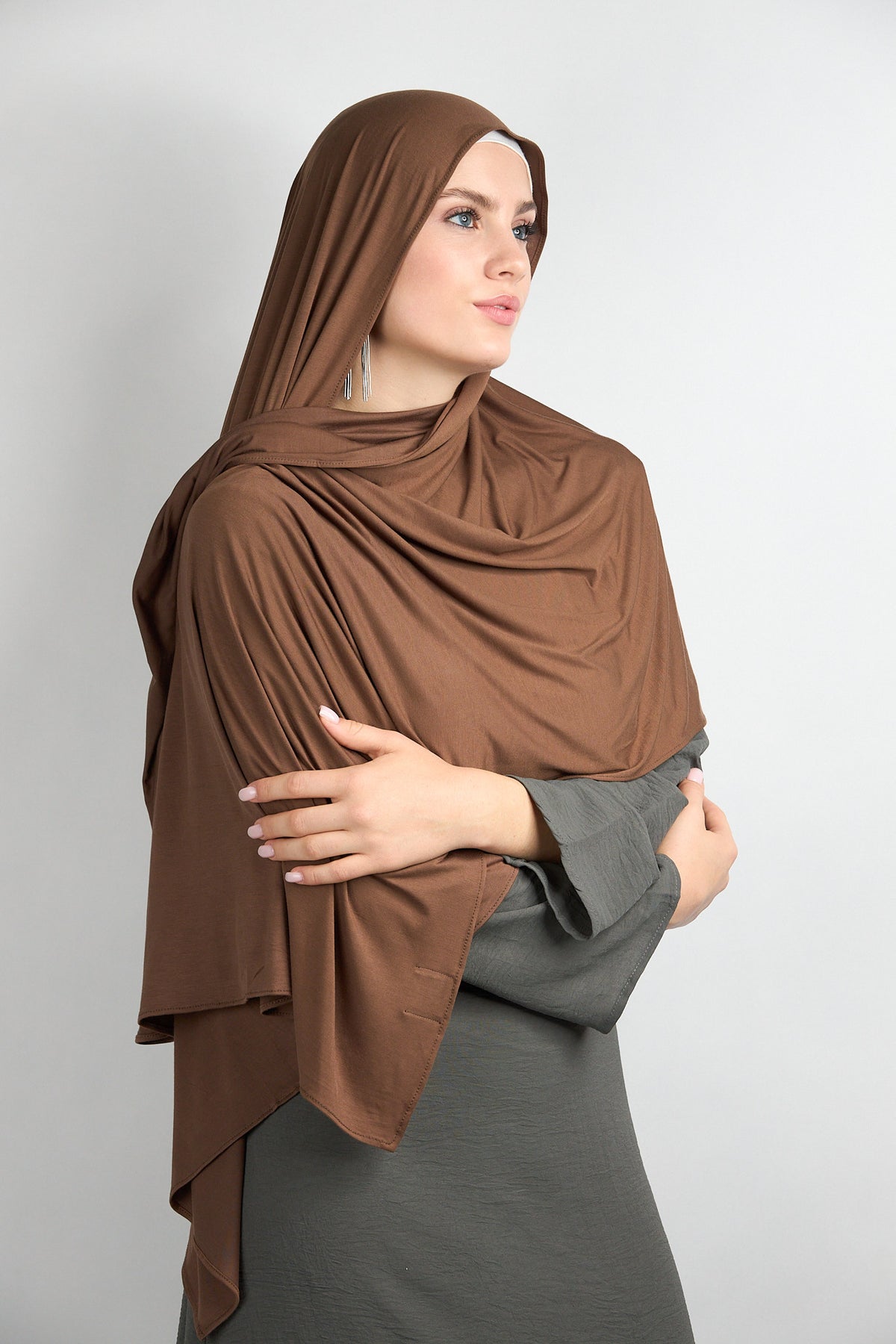 Bamboo Jersey Hijab Brown 