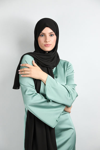 Diamond Chiffon Hijab with Matching Undercap Black 