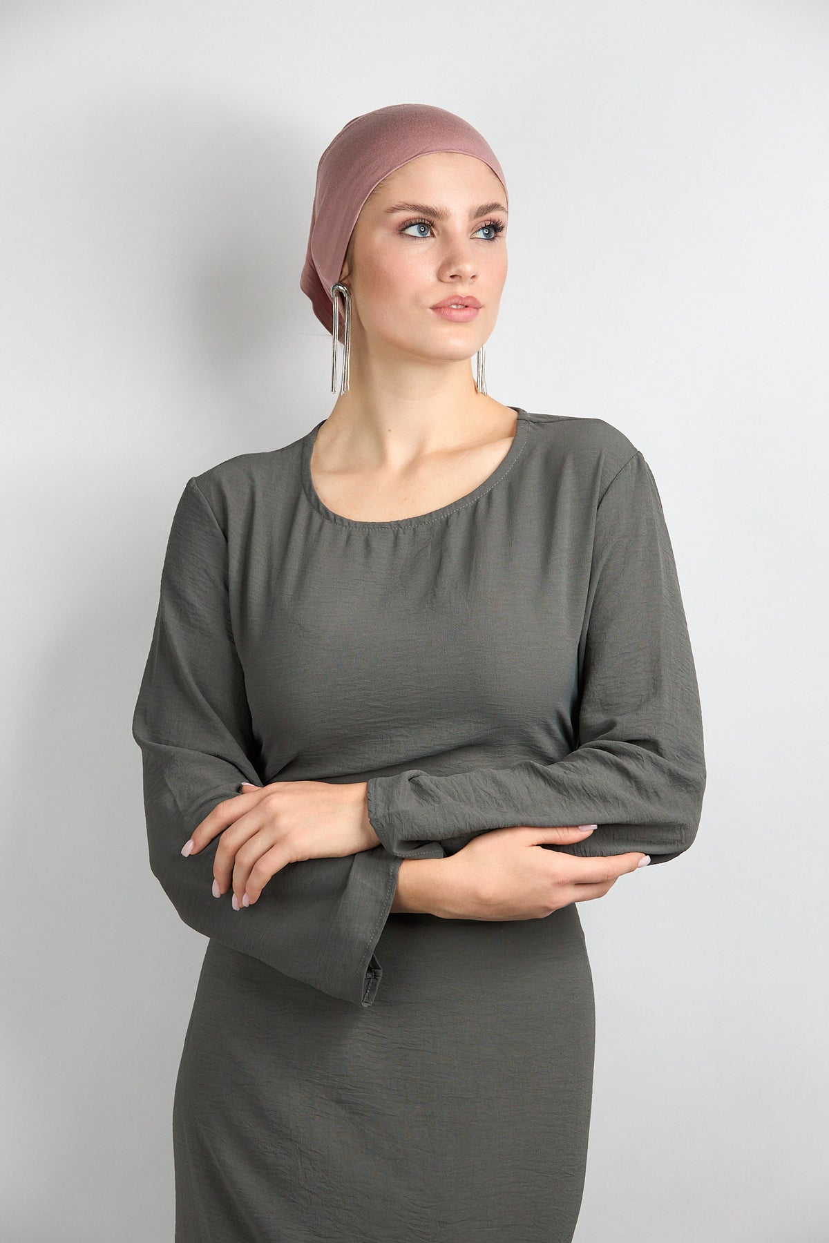 Modal Hijab with Matching Undercap Brownish Khaki 