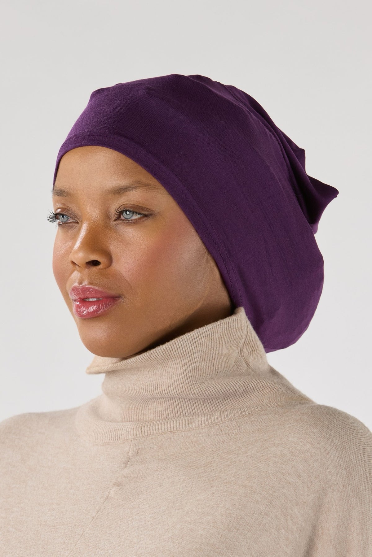Modal Hijab With Matching Undercap Plum Purple 