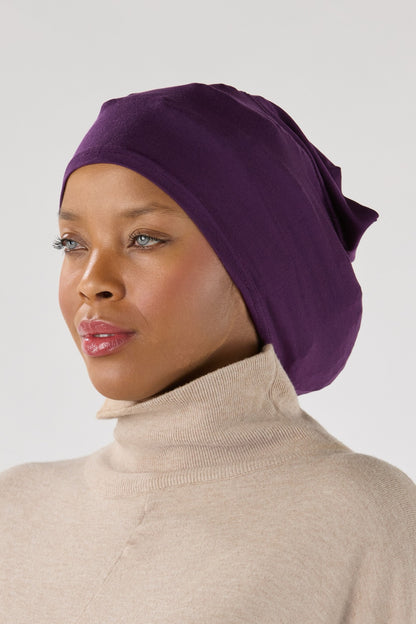 Modal Hijab With Matching Undercap Plum Purple 