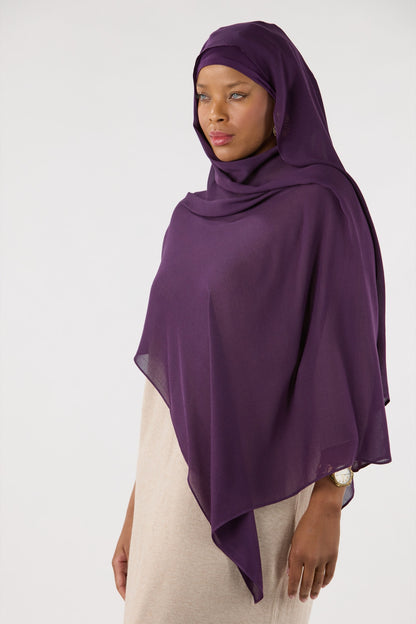 Modal Hijab With Matching Undercap Plum Purple 
