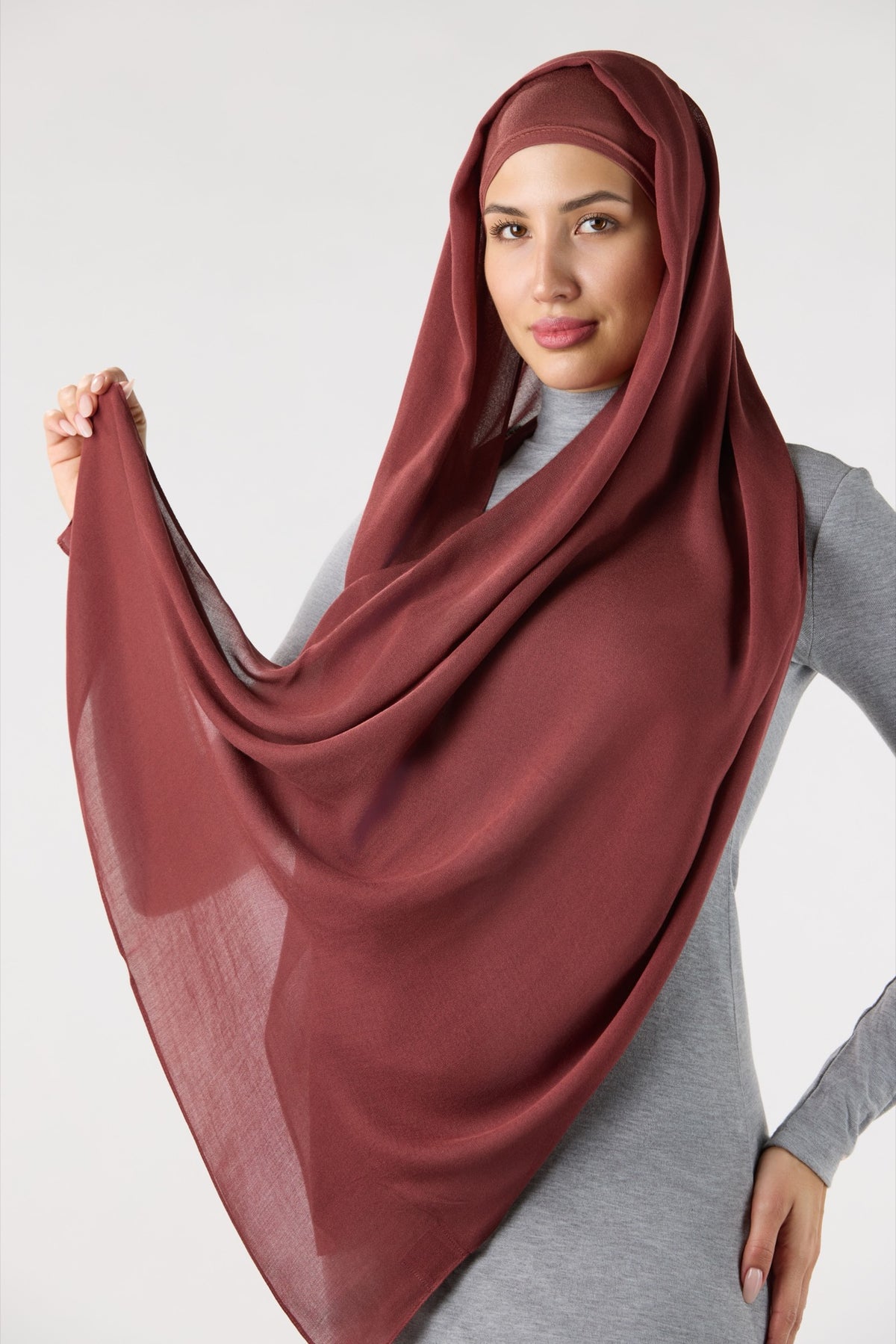 Modal Hijab With Matching Undercap Mahogany 