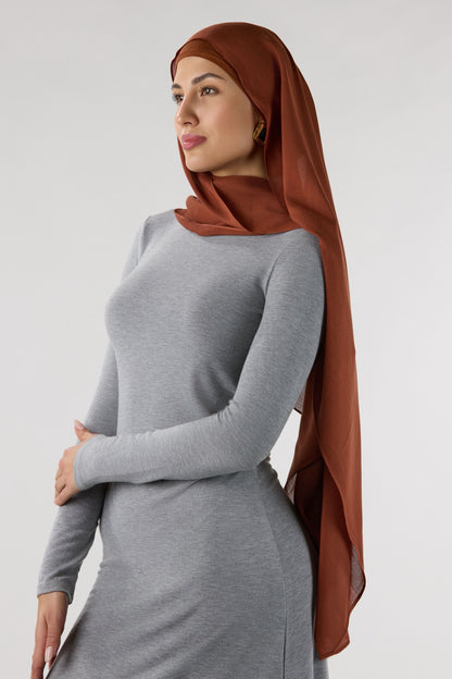 Modal Hijab With Undercap Dark Burnt