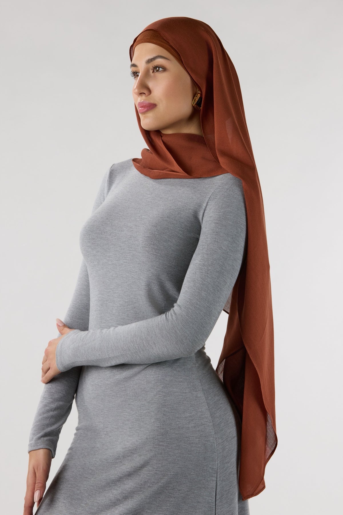 Modal Hijab With Matching Undercap Orange 