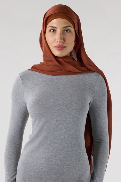 Modal Hijab With Undercap Dark Burnt