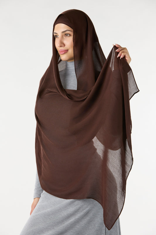 MODAL HIJAB WITH MATCHING UNDERCAP CHOCHLATE