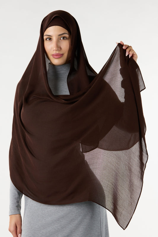 MODAL HIJAB WITH MATCHING UNDERCAP CHOCHLATE