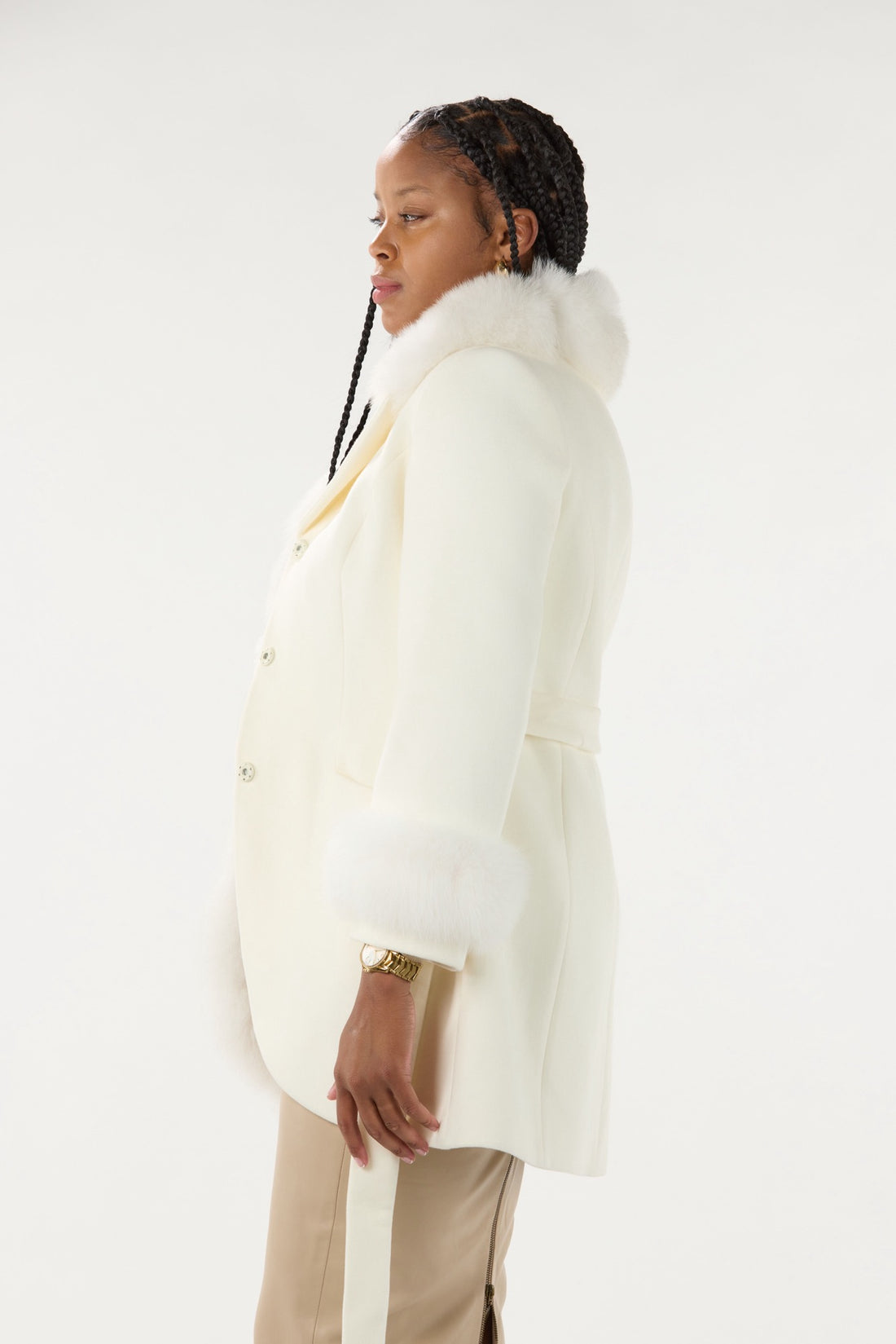 Off White Real Authentic Fox Fur Short Coat