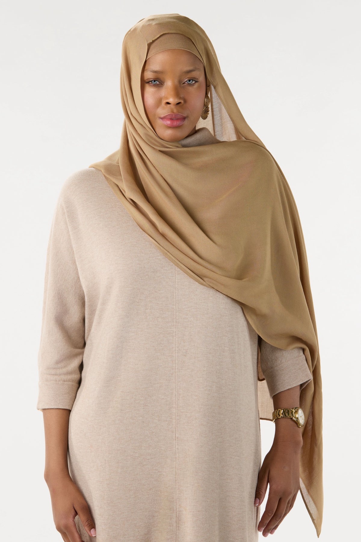 Modal Hijab With Matching Undercap Dark Sand 