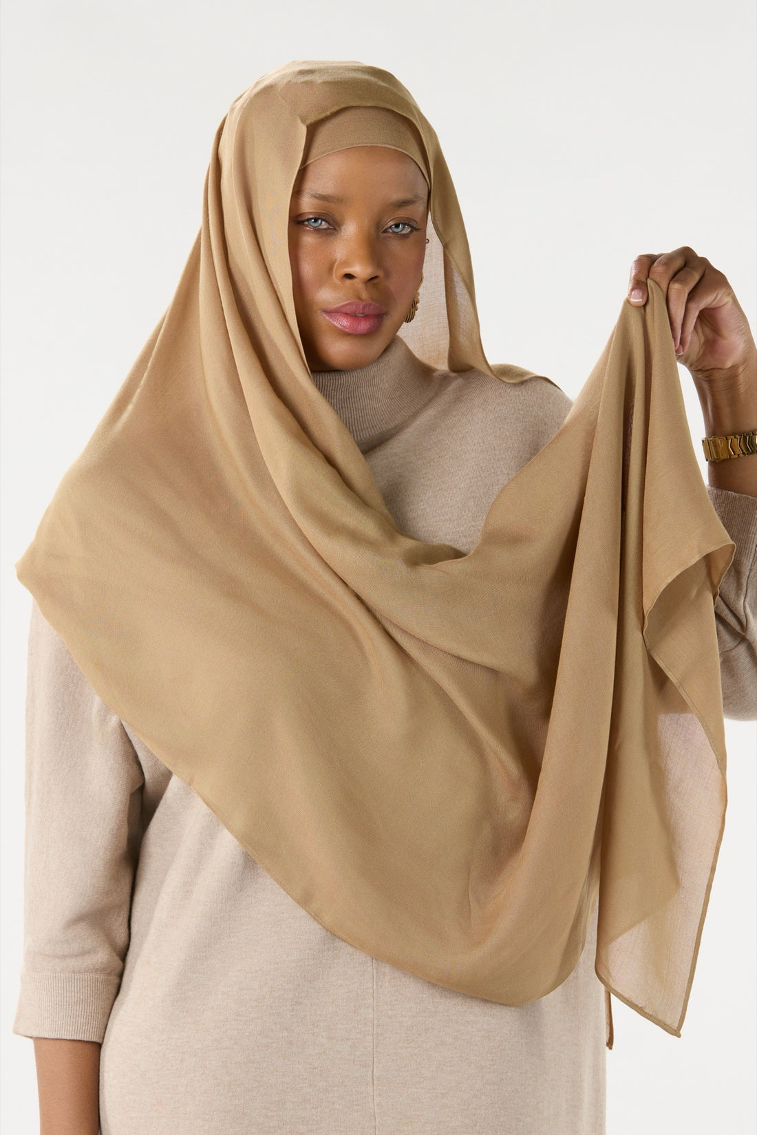 Modal Hijab With Matching Undercap Dark Sand 