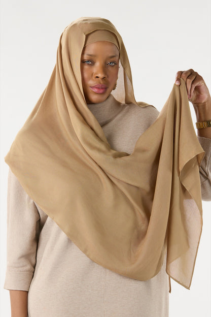 Modal Hijab With Matching Undercap Dark Sand 