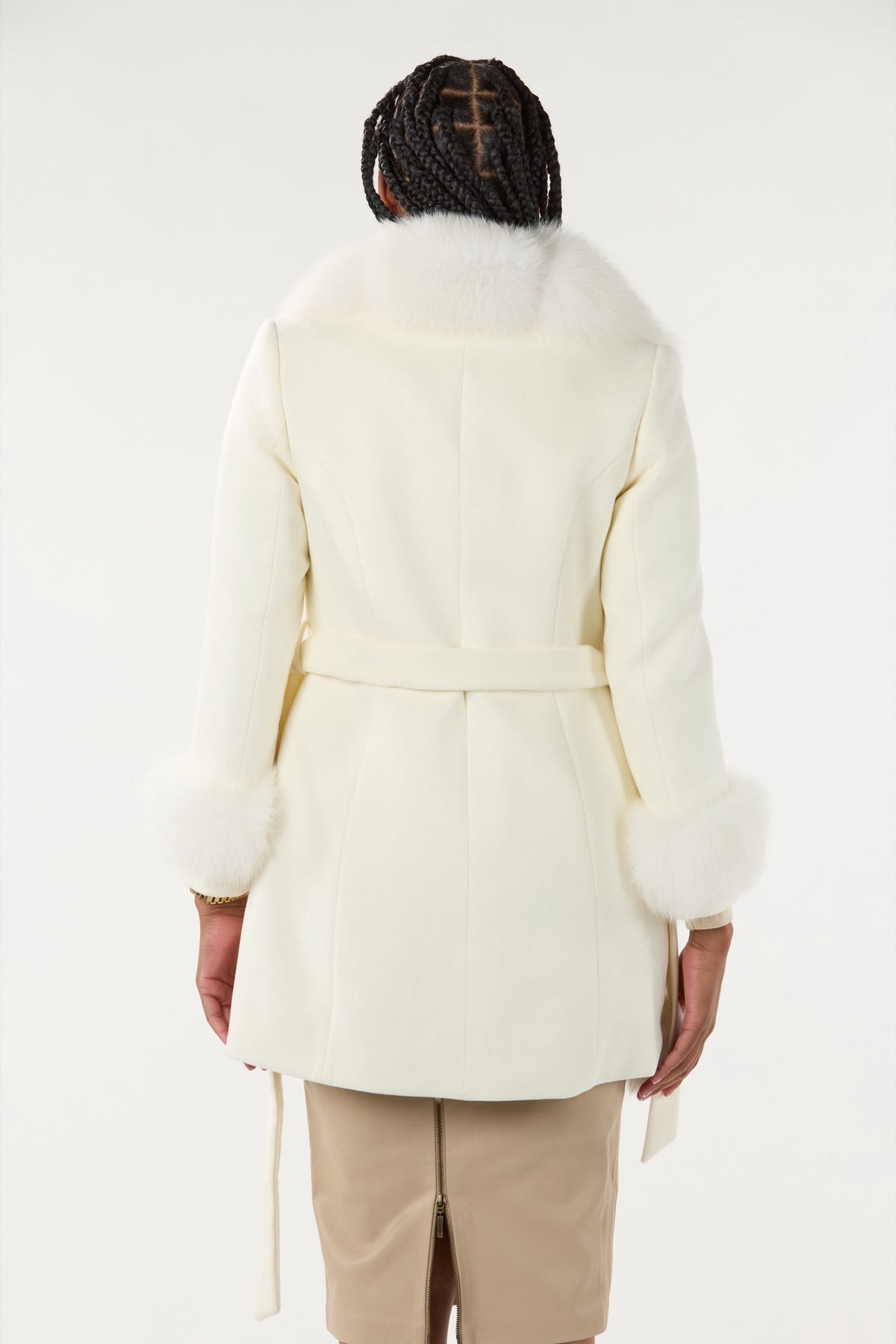 Off White Real Authentic Fox Fur Short Coat