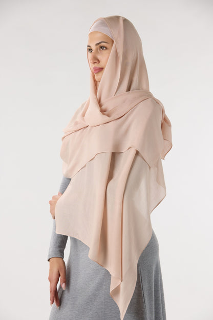 Modal Hijab With Matching Undercap Nude Cream 